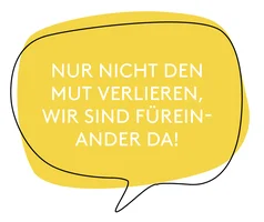 Sprechblase nicht den Mut verlieren