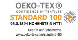 Öko-Tex® Standard 100 gewährleistet hautfreundliche Inhaltsstoffe.