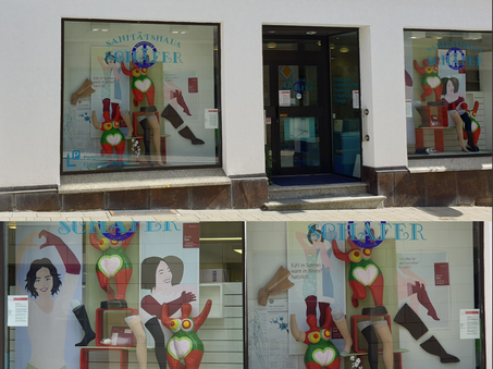 Schaufensterdekoration zum Thema Lipödem