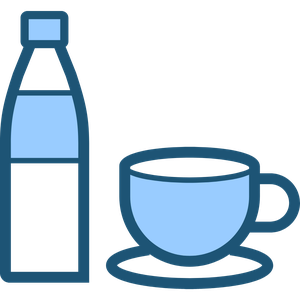 Trinkflasche und Kaffeetasse