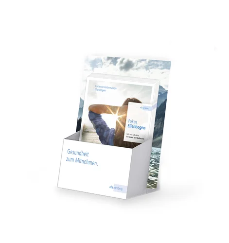 Patienteninformation Ellenbogen als Broschüre zum Mitnehmen.