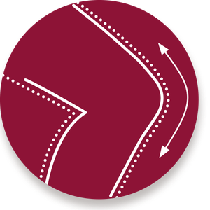 Vertical elasticity means that the compression stocking stretches lengthwise – i.e. from the foot to the thigh. Horizontal elasticity refers to the elasticity between the inside and outside of the thigh.