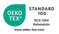 Öko-Tex® Standard 100 gewährleistet hautfreundliche Inhaltsstoffe.