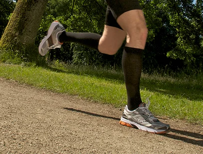 A man jogging.