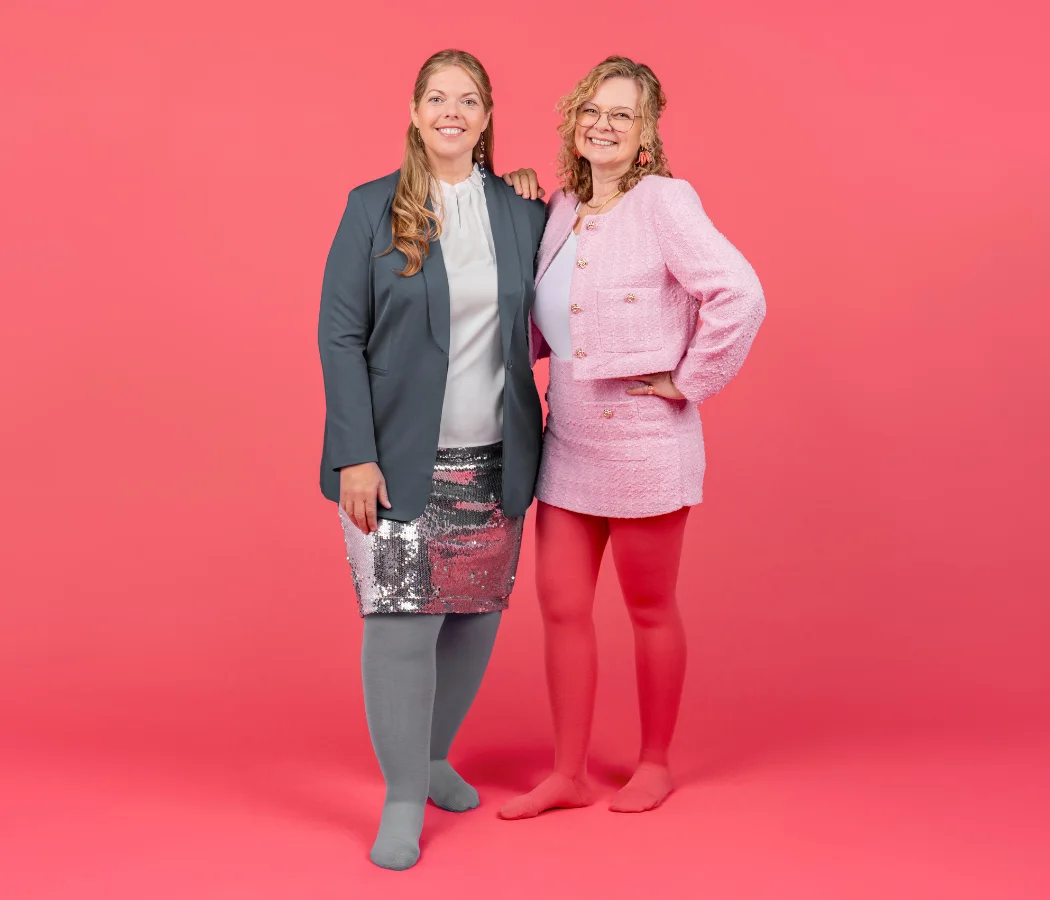 Lastofa Forte Merino Kompression für Lipödem- und Lymphödem-Betroffene Modefarben Kirschblüte und Silbertau