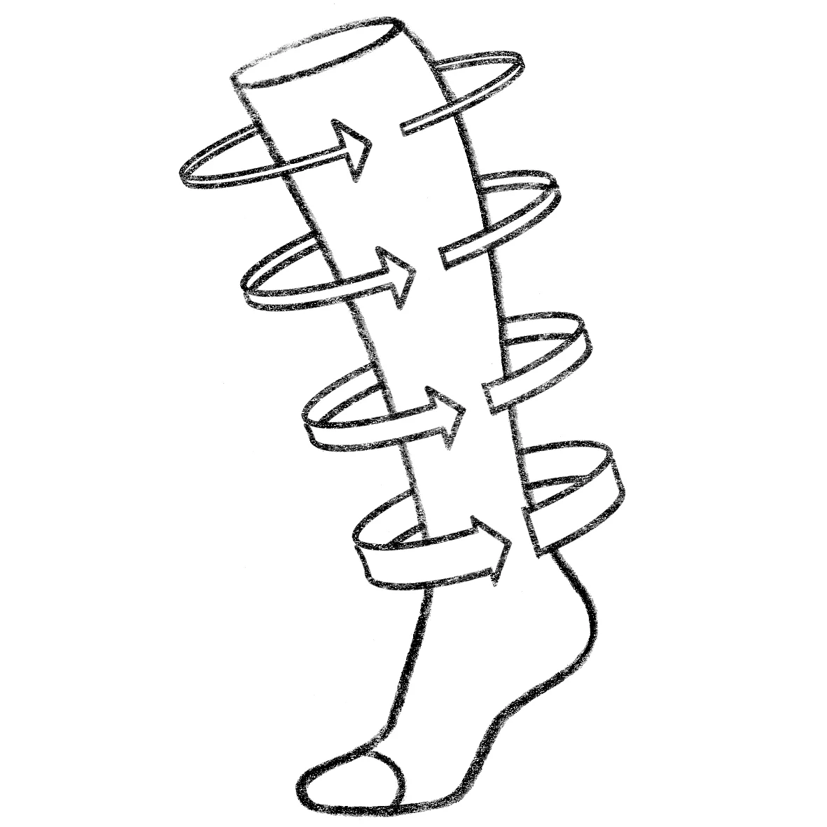 Flat knitted compression stockings.