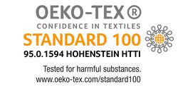 Öko-Tex® Standard 100 gewährleistet hautfreundliche Inhaltsstoffe.