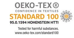 Öko-Tex® Standard 100 gewährleistet hautfreundliche Inhaltsstoffe.